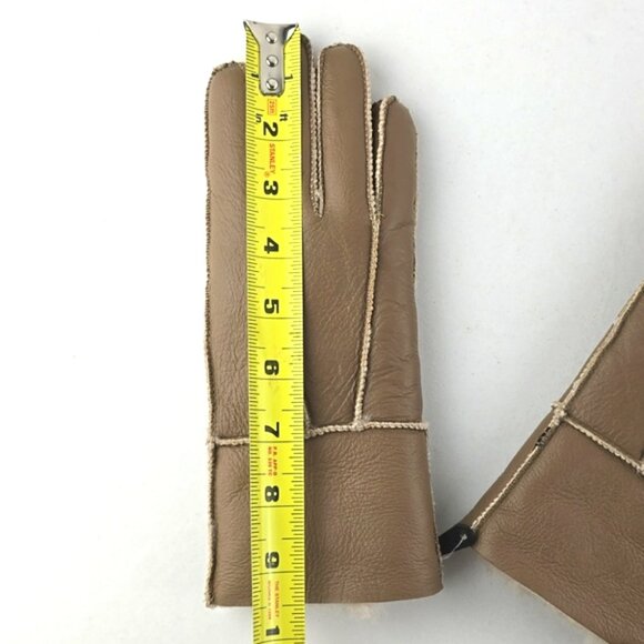 LAMO Women's 100% Premium Australian Sheepskin Genuine Tan Leather Gloves Size S - Picture 12 of 12